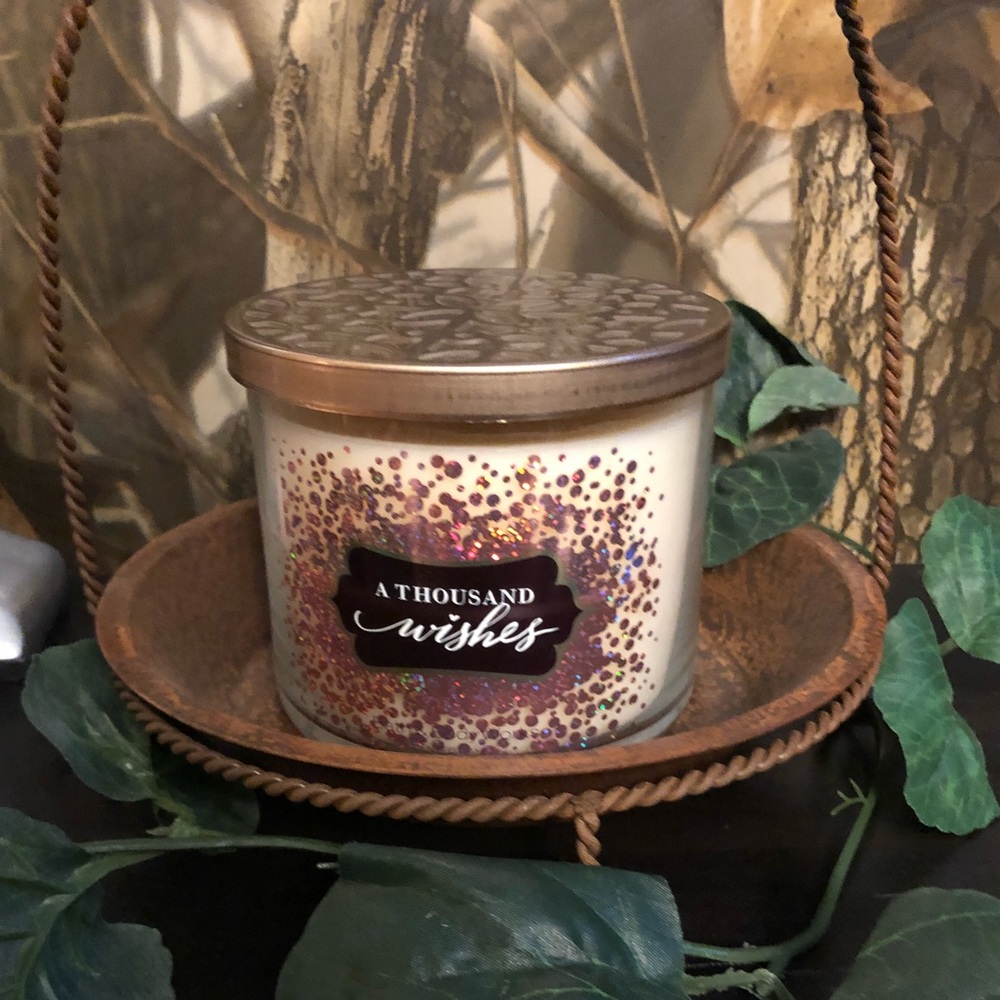 RARE a thousand wishes BBW 3 wick candle